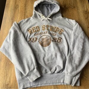 Red Stripe Beer Hoodie Medium